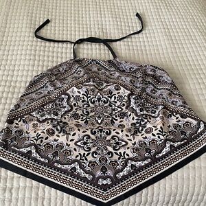 Kona Sol Black and Cream Halter Top